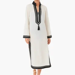 Tory Burch French Cream And Black Tory Midi Tunic