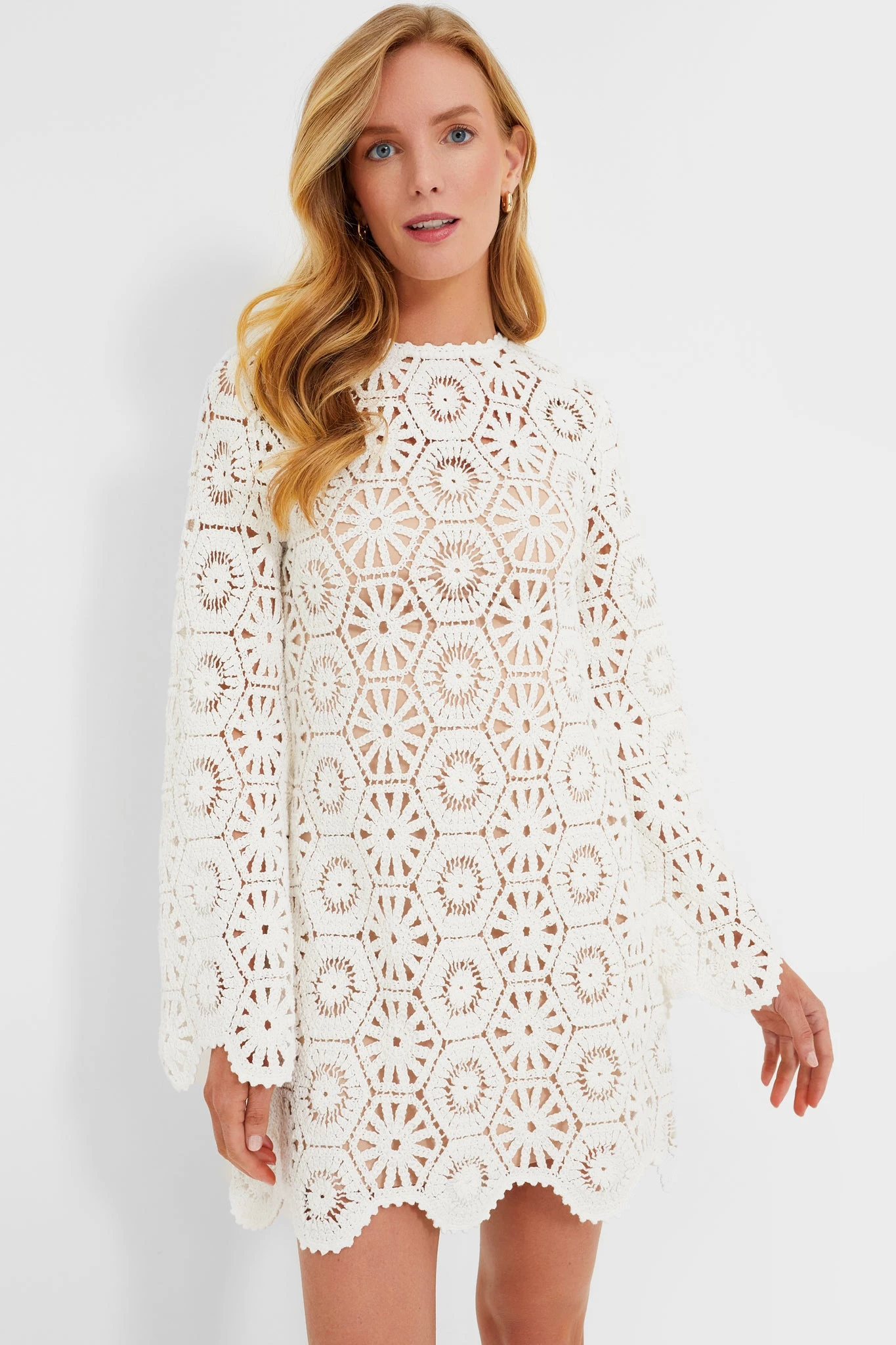 White Lakshmi Embroidery Longsleeve Tunic Dress 4 White Lakshmi Embroidery Longsleeve Tunic Dress - Image 2