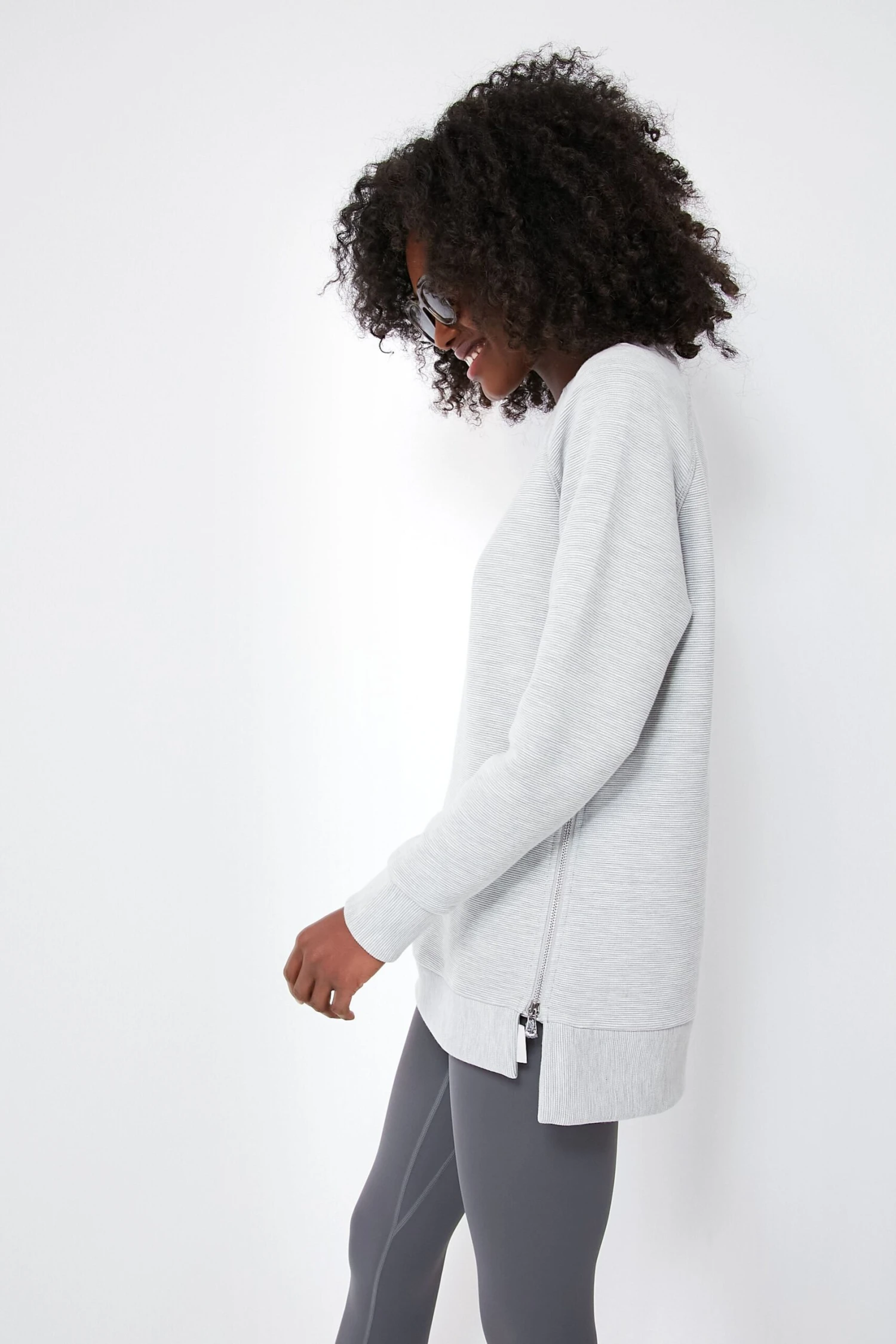 Varley Light Grey Marl Manning Sweatshirt 5 Varley Light Grey Marl Manning Sweatshirt - Image 3